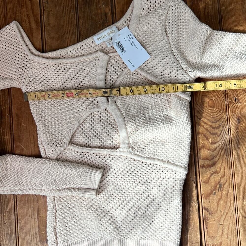 Women’s Ronny Kobo Flay crochet cut out sweater one shoulder size small New NWT - Picture 3 of 8